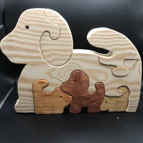 Puzzle en bois chien et chiots